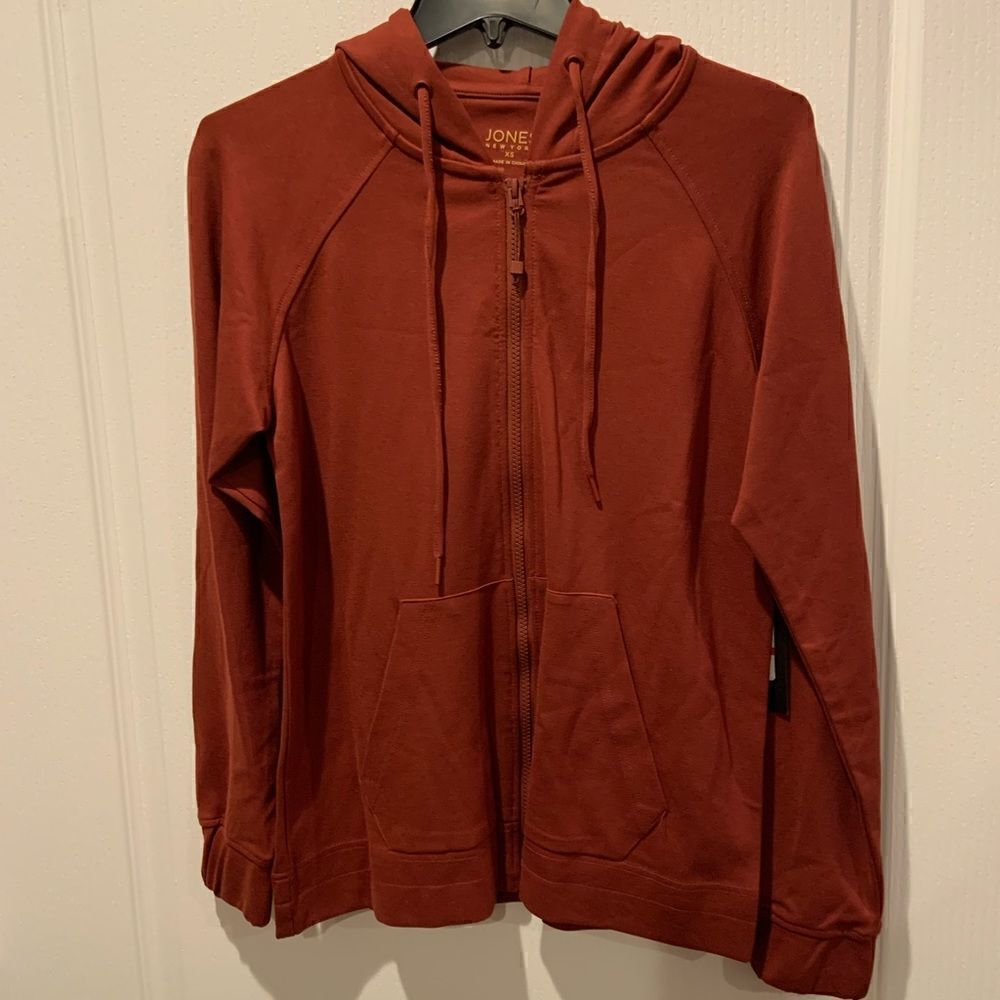 NWT JNY Hooded Zip-Front Jersey Jacket - Picture 4 of 6